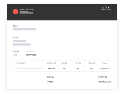 TrackingTime roadmap - invoicing