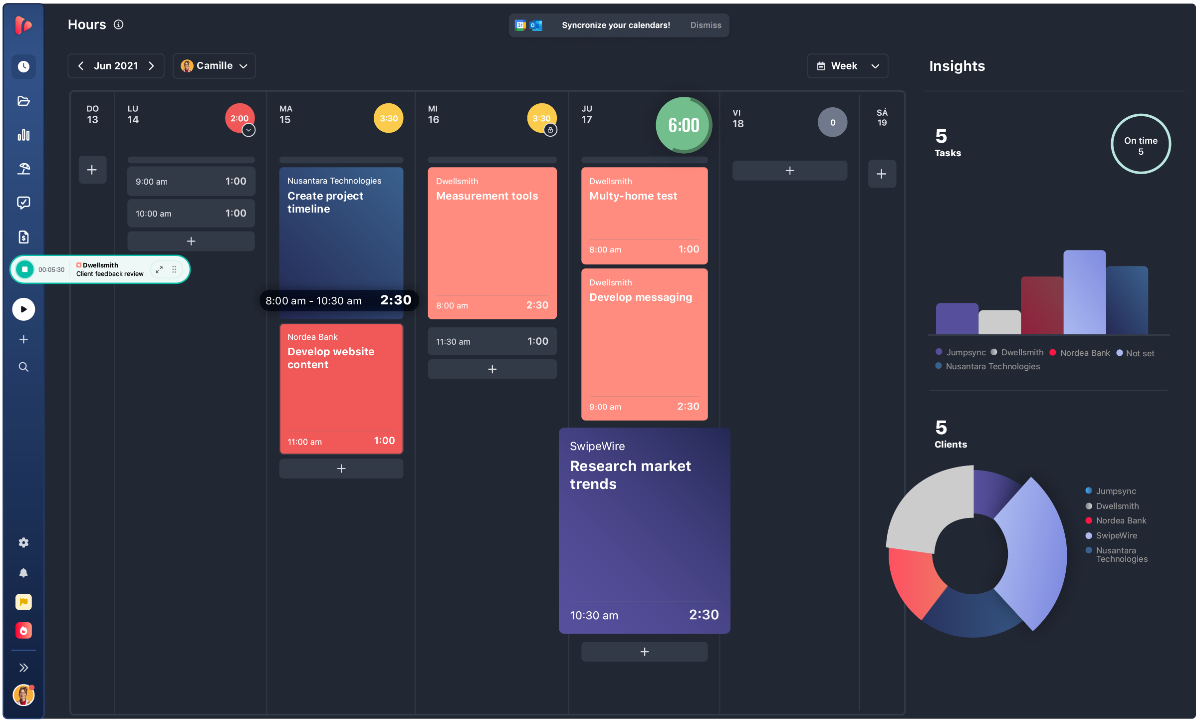 One-click and automatic tracking across web, desktop, mobile and browser extension