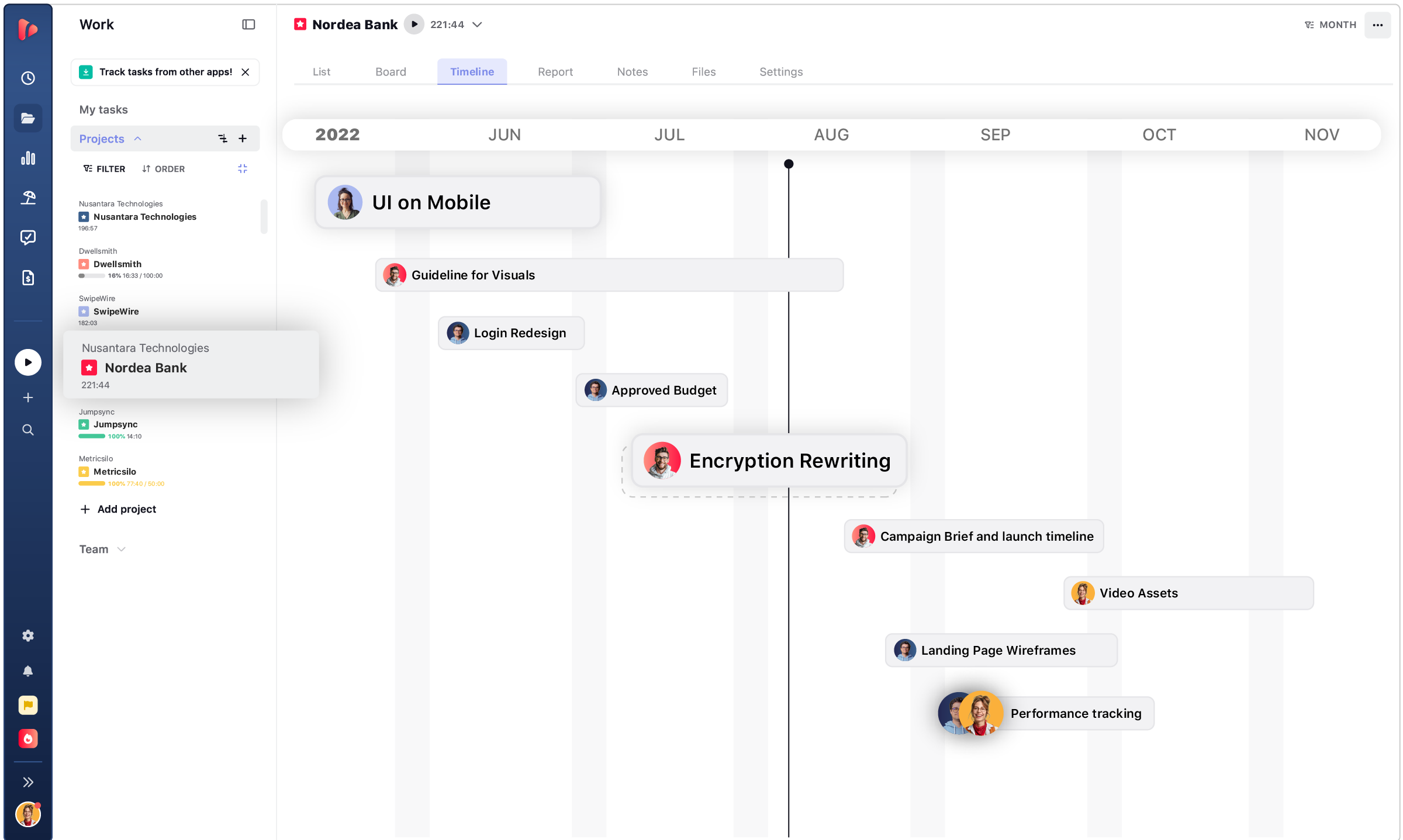 Plan start dates, end dates, and overlaps on a visual timeline