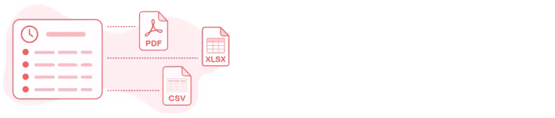 When the record needs to leave the system, export it as PDF, Excel, or CSV.